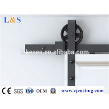 Big Wheel Flat Track Spoked Interior Sliding Door Hardware For Wood Door Accessories